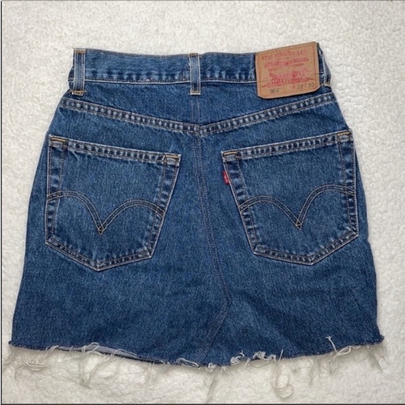 Levi’s 550 Skirt Denim Vintage Drifter After Party Nasty Gal Custom Re work - Picture 7 of 9